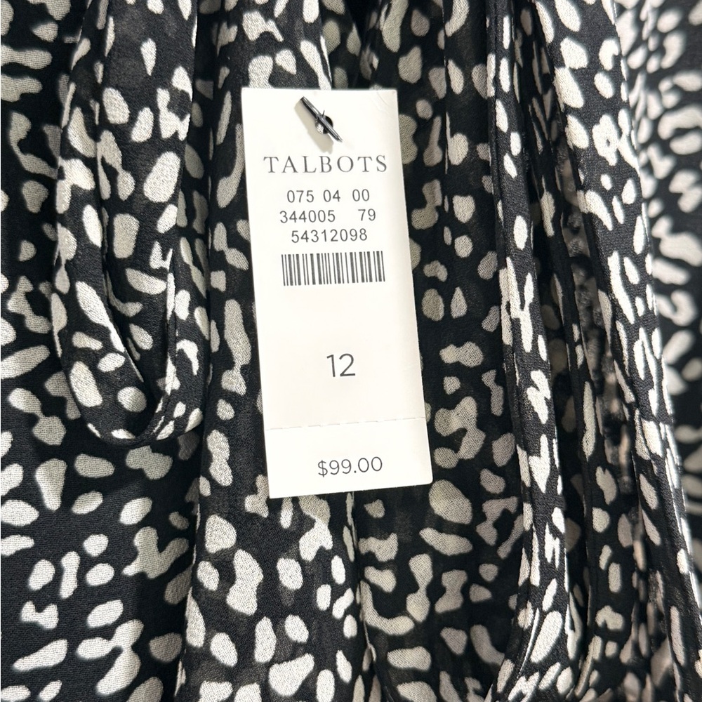 Talbots Women’s Monochrome Patterned High Neck Tank Top Blouse Size 12 - Picture 5 of 13